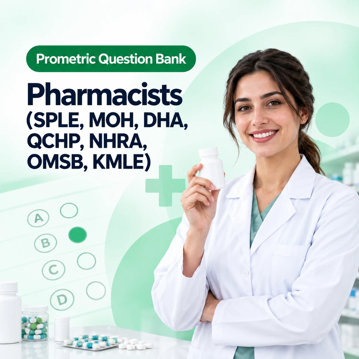 Pharmacists (SPLE, MOH, DHA, QCHP, NHRA, OMSB, KMLE) Prometric MCQ Question Bank
